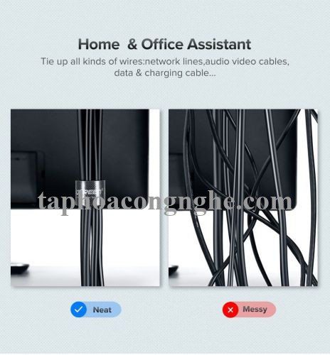 Ugreen 70111 3M cỡ 15mm băng dán Velcro màu đen ngang 1.5cm LP124 30070111